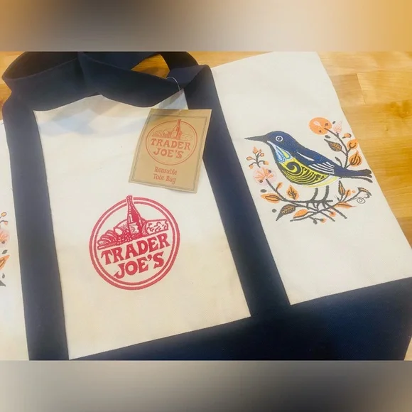 NWT Trader Joe's Reusable Canvas Tote Bag - Picture 3 of 8